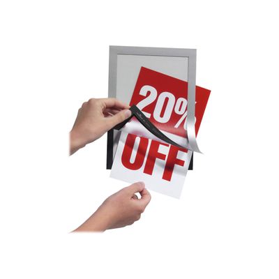 Durable Duraframe - Cadre d'affichage adhésif repositionnable - A5 - argent