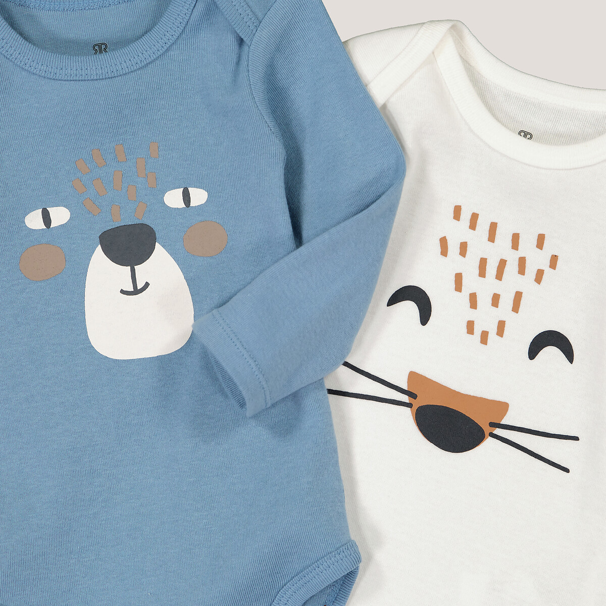 COLEÇÃO LA REDOUTE<br>Conjunto de 5 macacões de manga comprida com estampas de animais