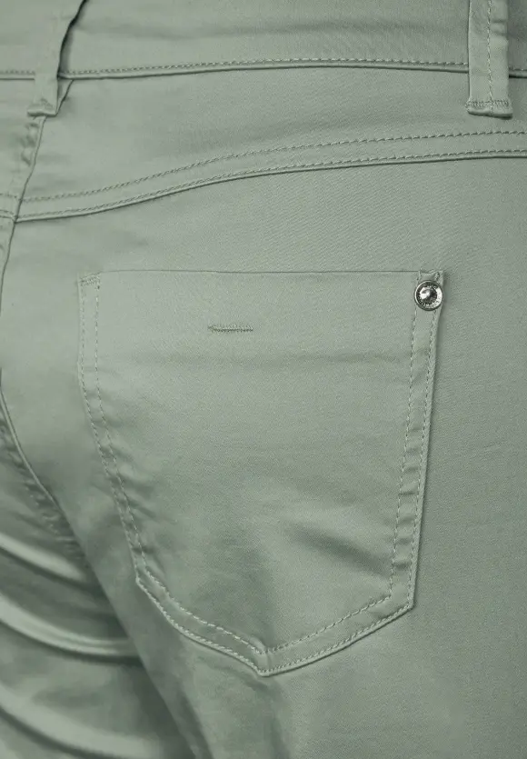 Casual Fit Seidenoptik Hose - light soft olive