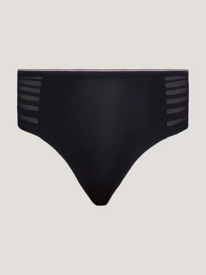 Calcinha de renda de cintura alta com listras globais