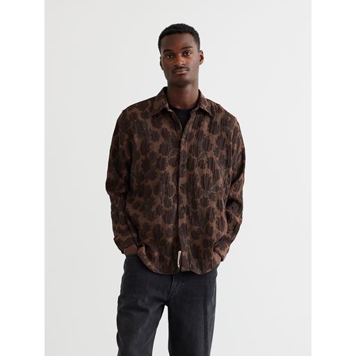Woodbird Yuzo Jacquard Skjorte, Brun, XL