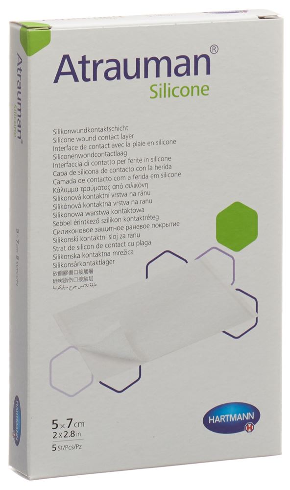 Atrauman Silicone<br>5 Stück, 5x7cm, steril