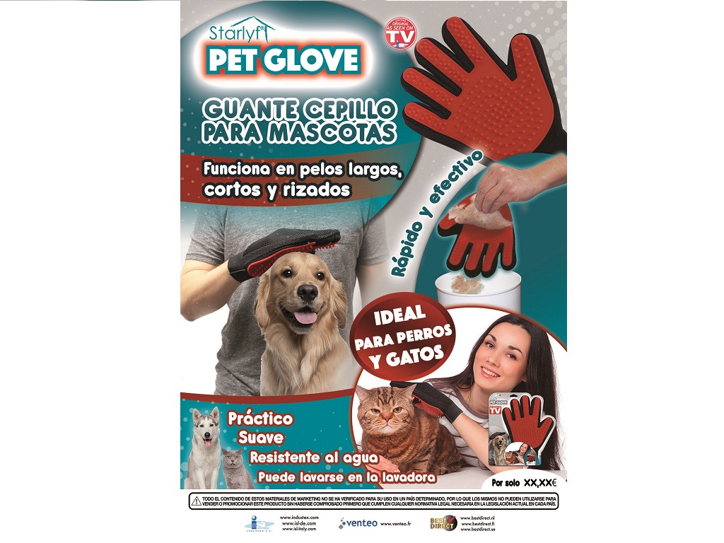LUVA/ESCOVA PET GLOVE PARA CÃO OU GATO