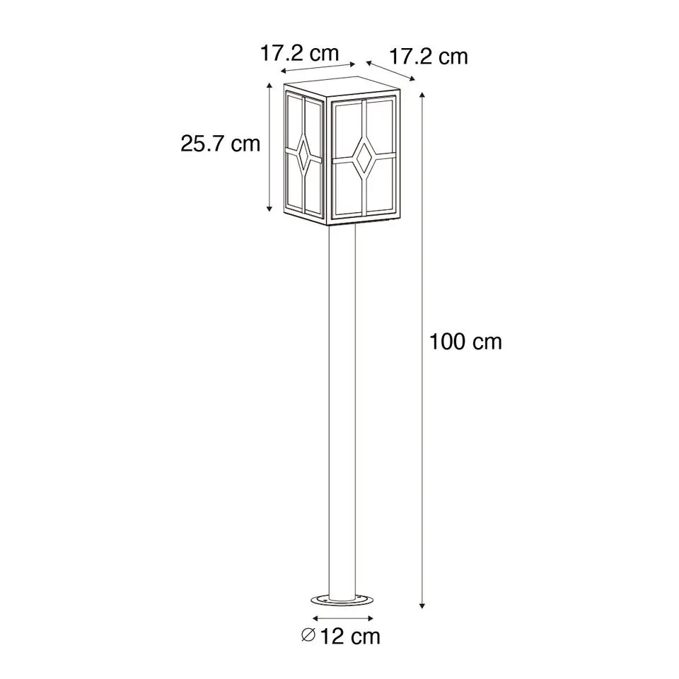Qazqa staande buitenlampen dover zwart e27