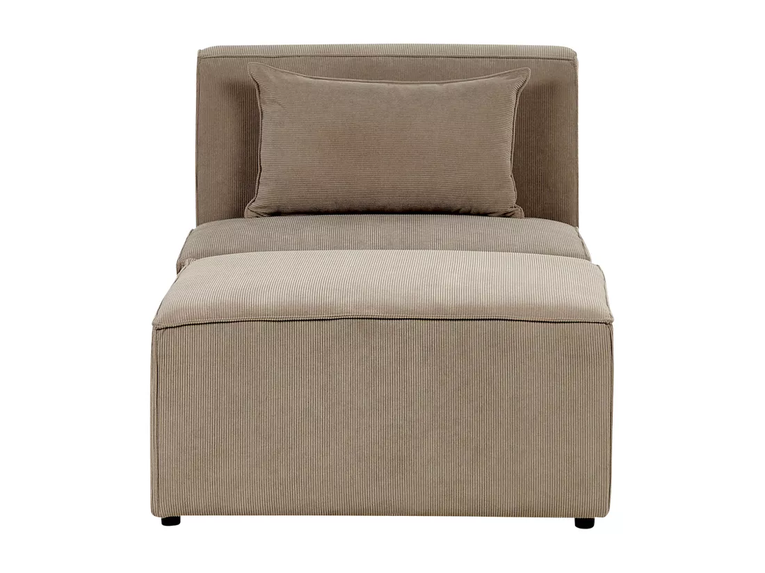 Chaise longue en velours côtelé taupe LEMVIG