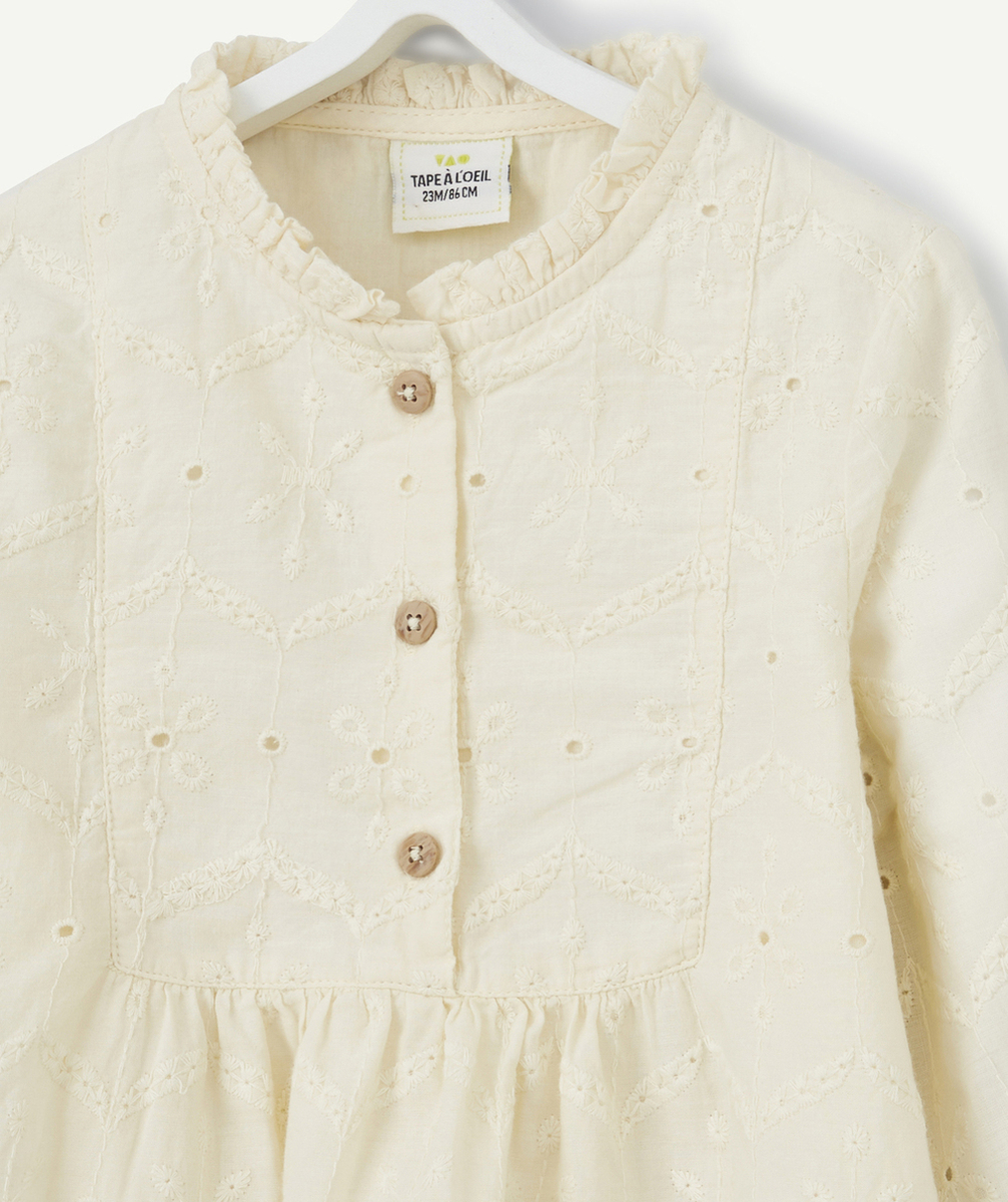 BLOUSE EN COTON ÉCRU AVEC BRODERIE ANGLAISE BÉBÉ FILLE