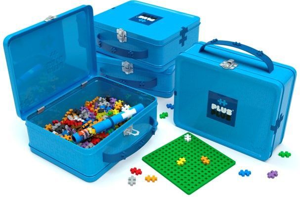Plus-Plus - Basic Reiskoffer - Bouwset - Blauw - 600 Delige Set met Bouwstenen - Vanaf 5 Jaar