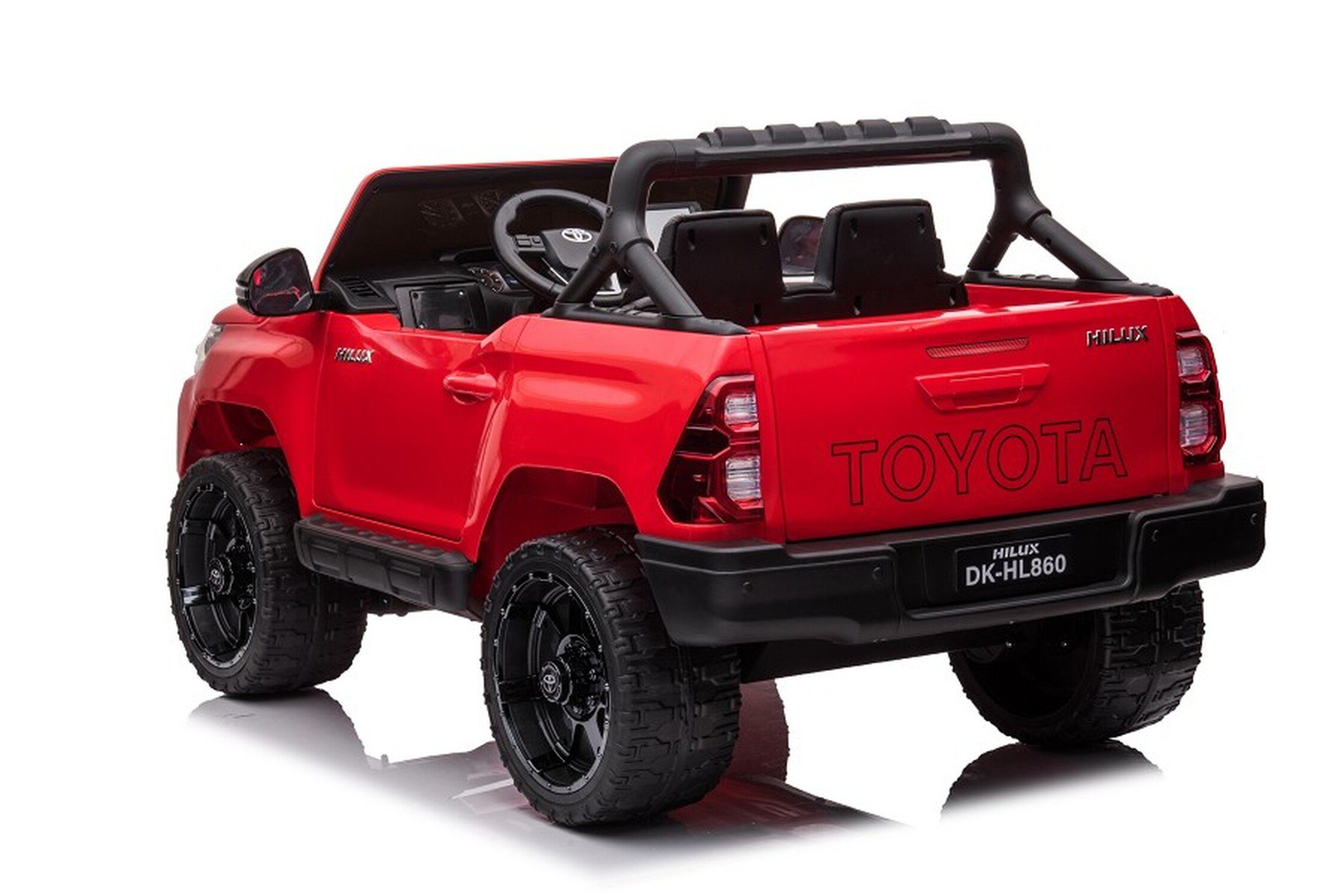 Carrinho elétrico infantil TPFLiving Toyota Hilux - motor: 4 x 12V - bateria: 1 x 12 Volts/14Ah, capacidade de carga 40 kg, carrinho elétrico infantil com assento de couro e cinto de segurança.