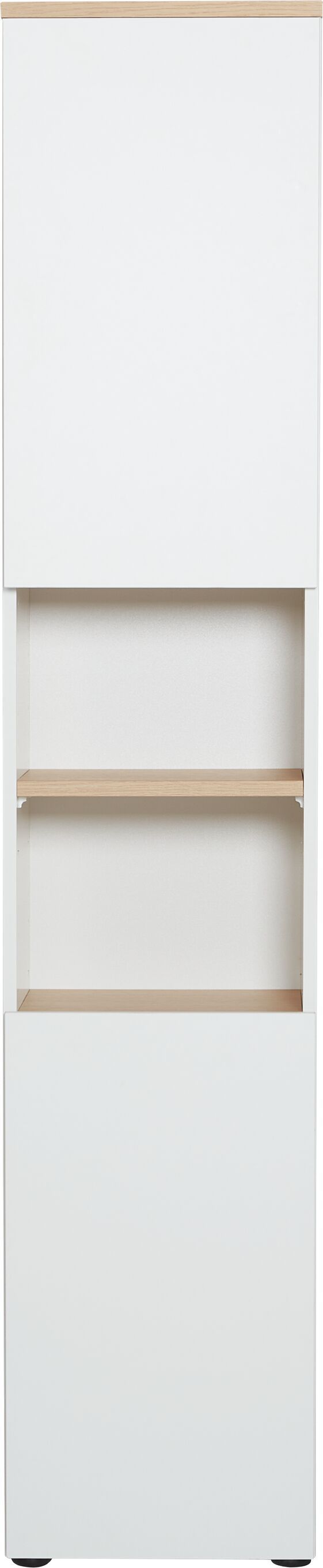 CORTES II Hochschrank - Weiss / Eiche / B: 35.0 cm x T: 37.0 cm x H: 180.0 cm