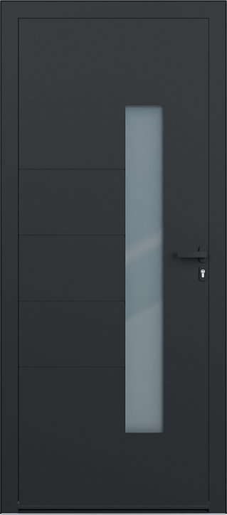Porte d'entrée alu gris Harumi H.215 x l.90 cm poussant gauche