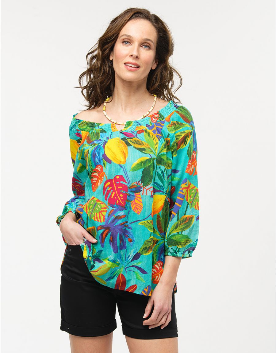 Blouse 100% coton bleu