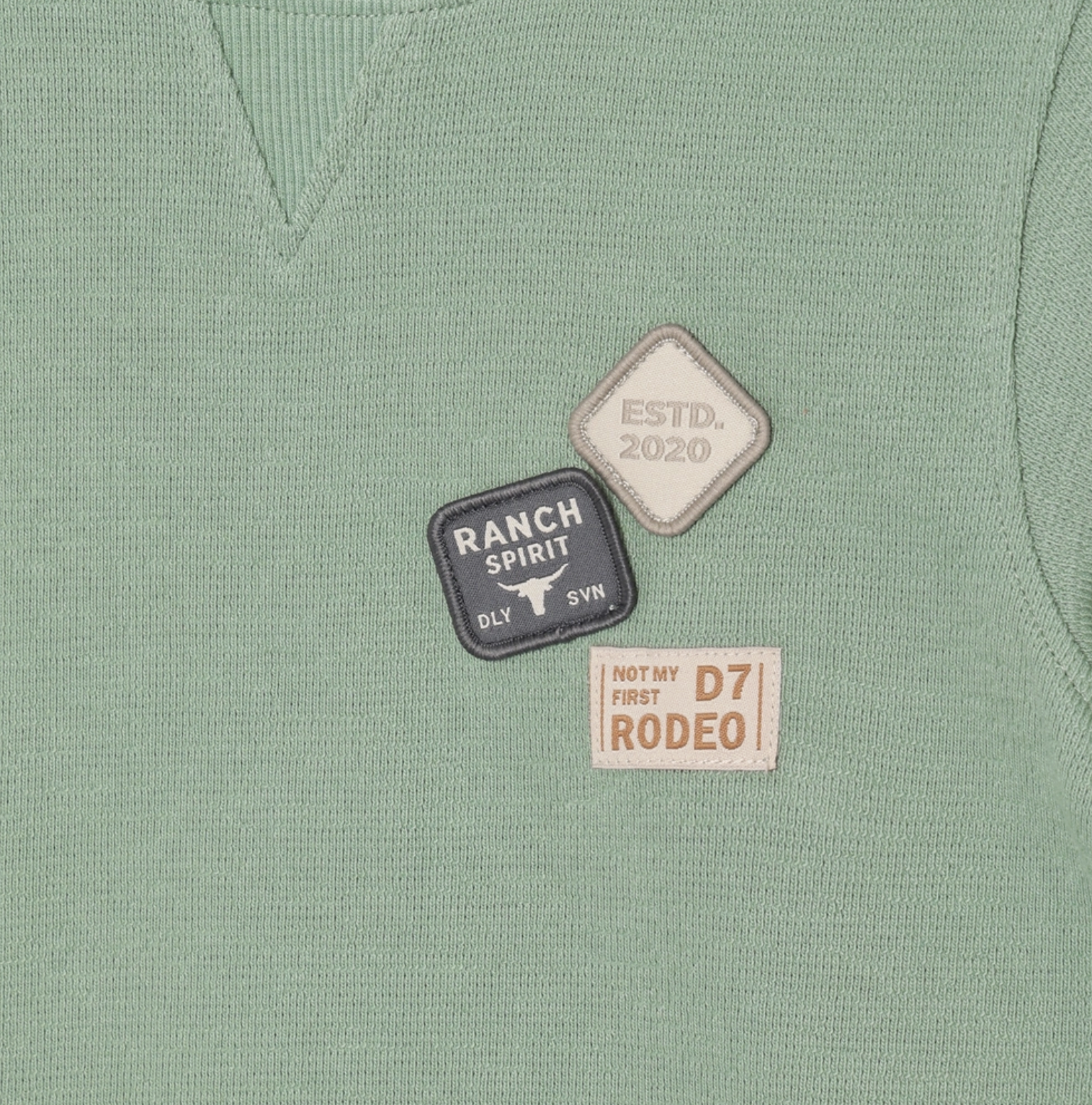 Daily7 Daily7 t-shirt basic badge green milieu