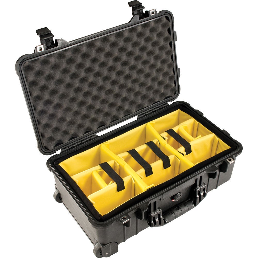 Peli 1514 zwarte trolley met dividers 501x279x193 mm