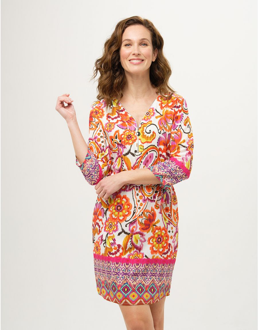 Robe orange imprimée