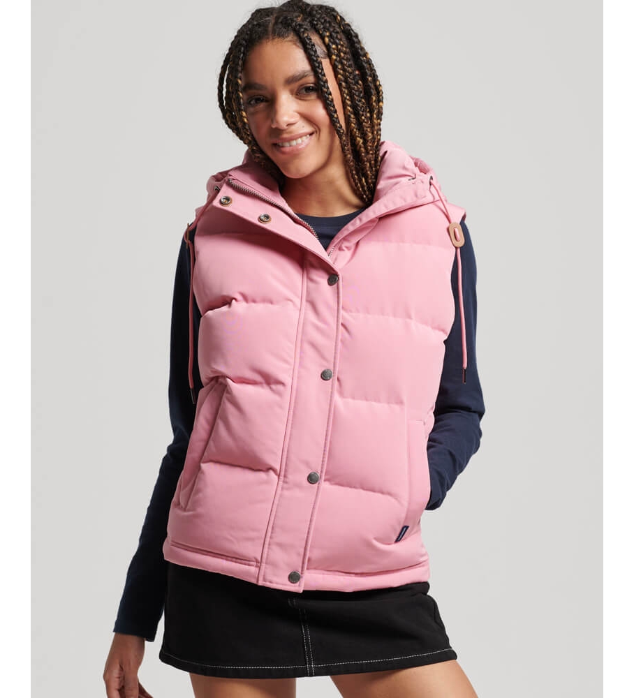 Colete com capuz Superdry Vintage Everest rosa