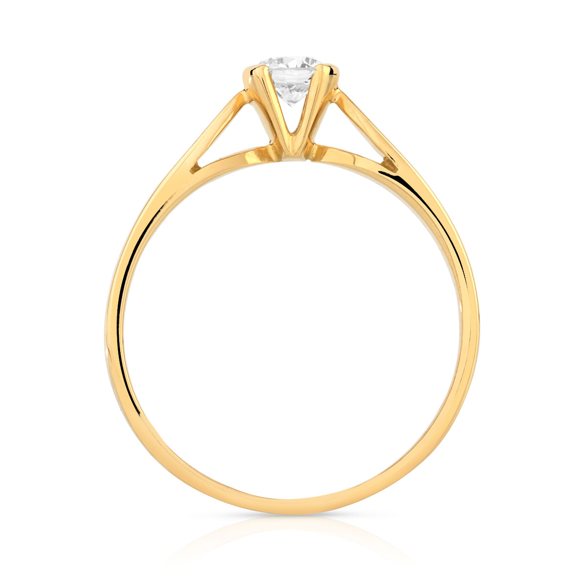 Solitaire or 750 diamant 0.25 carat H/P1