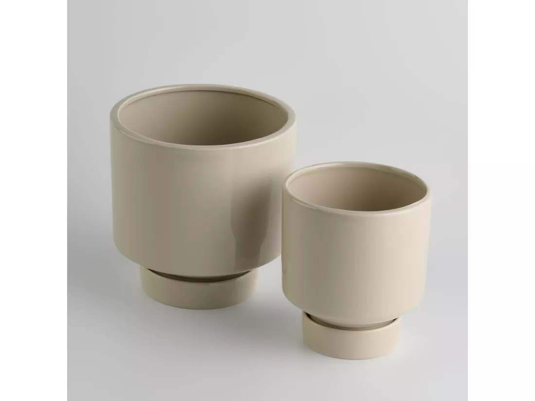 Pot De Fleurs Gabriela Beige Moyen 14.5 x 14
