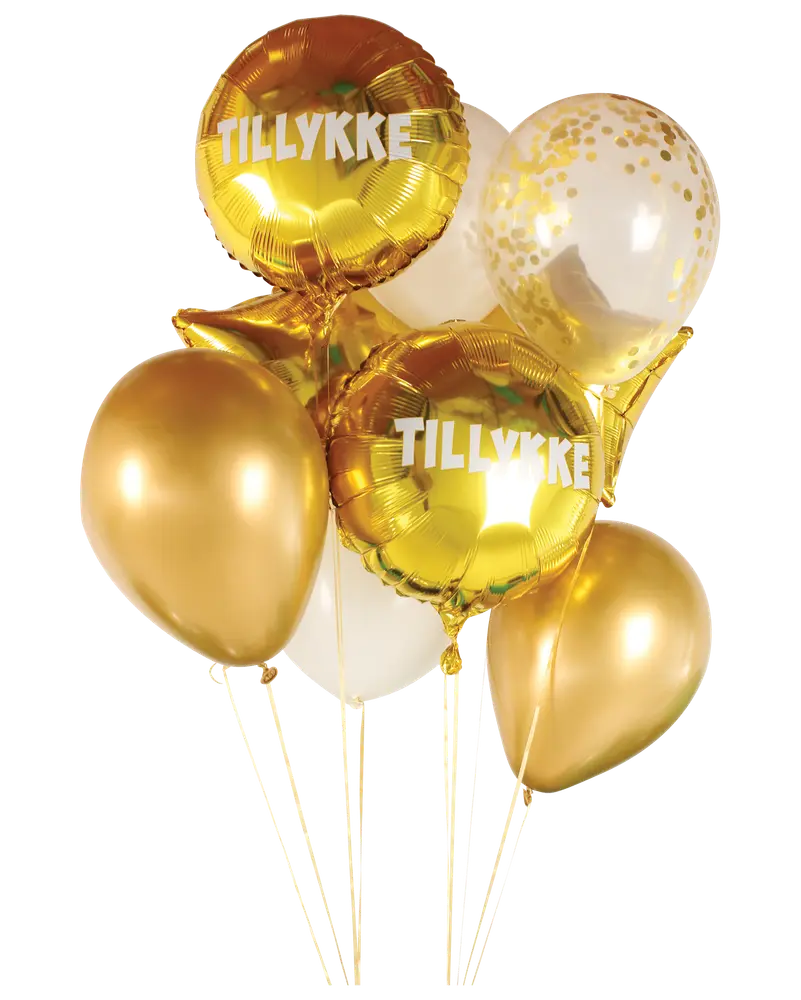 Ballonbuket guld 10-pak