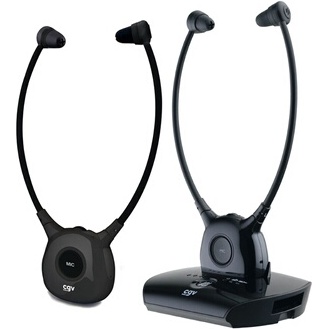 Casque TV Cgv DOLFIN ONYX Duo casques stethoscopiques TV/HiFi sans fil