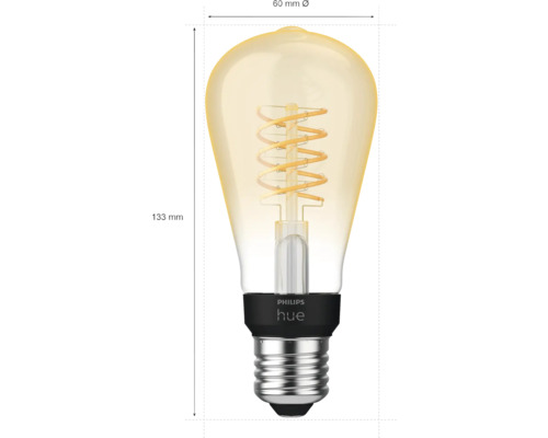Philips hue LED lamp ST64 dimbaar E27/7,2W goud 550 lm 2100 K - compatibel met SMART HOME van hornbach