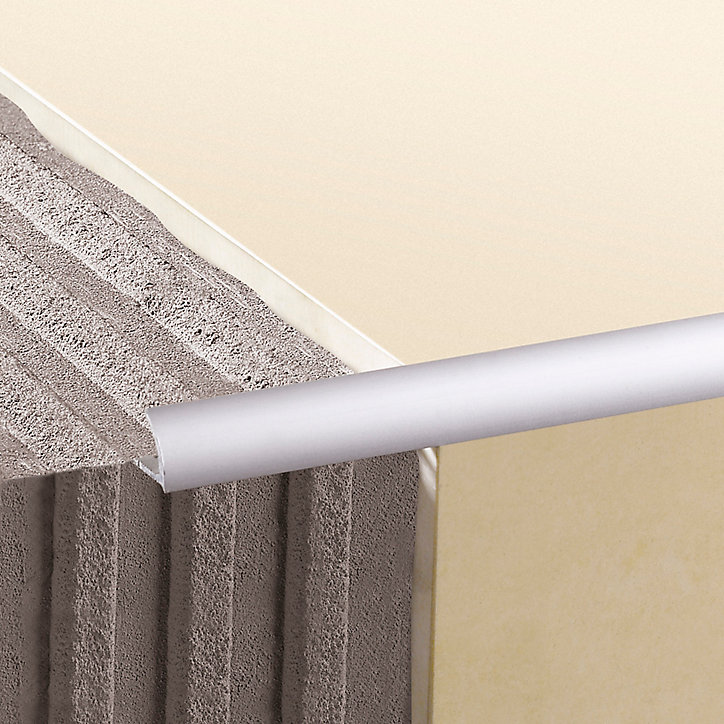 Profilé de carrelage intérieur Diall rond aluminium argent anodisé mat L.2,5m x l.2,9 cm x ep.12,5mm
