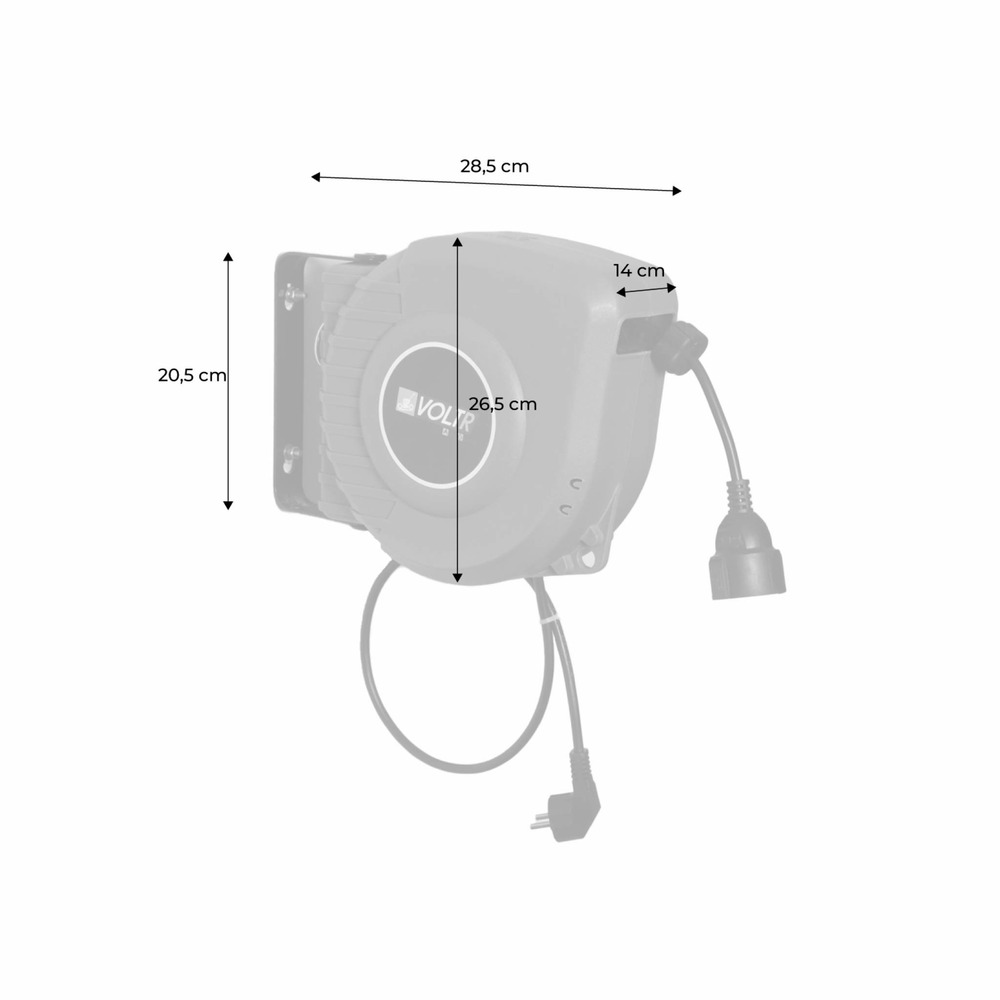 Voltr - rallonge électrique murale câble de 15m . Enrouleur de jardin automatique avec sécurité thermique. 3200w