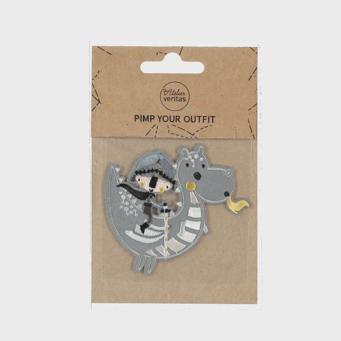 Atelier Veritas-Patch ridder draak 7,5x8cm