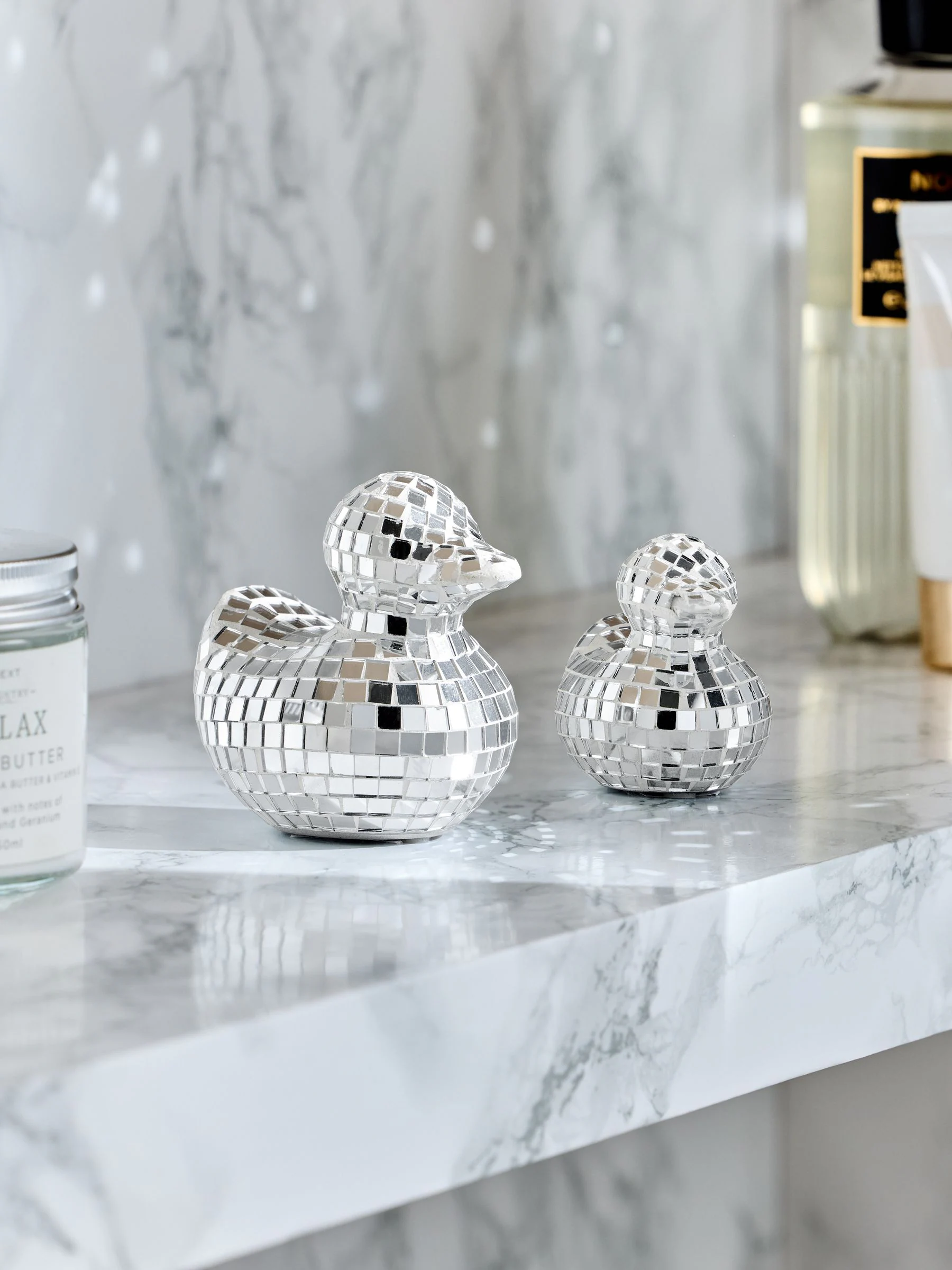 Set of 2 Disco Duck Ornaments