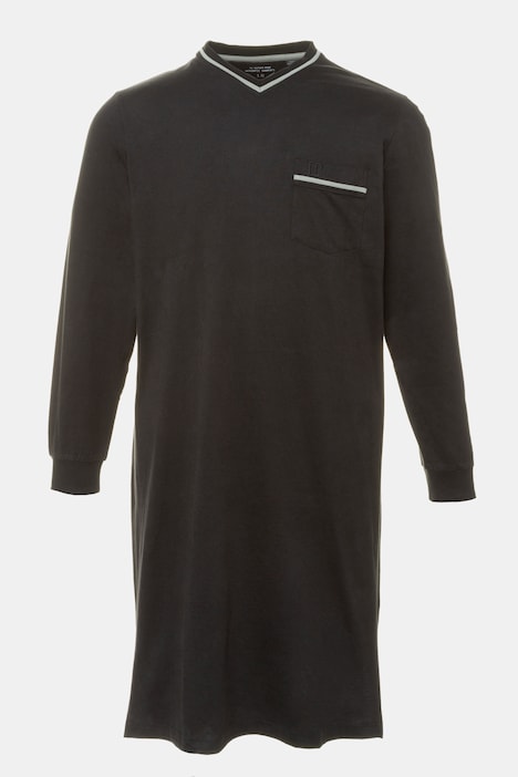 Nachthemd, Homewear, uni, Langarm, bis Gr 8XL