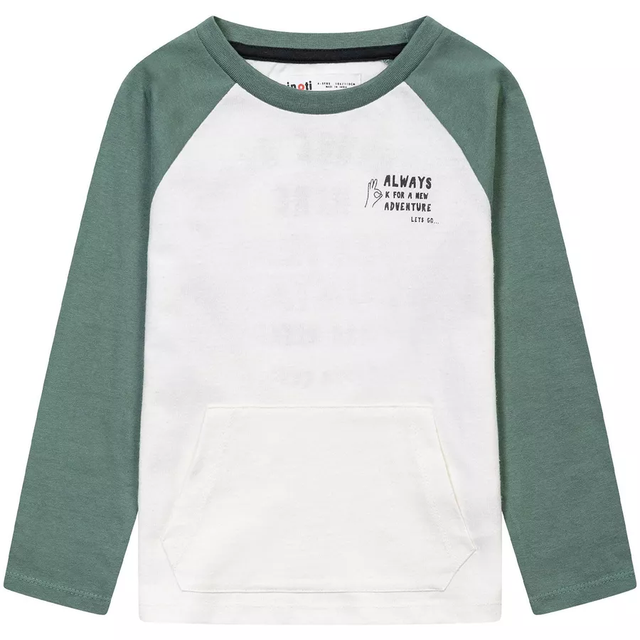 MINOTI Longsleeve CremeweißGrün