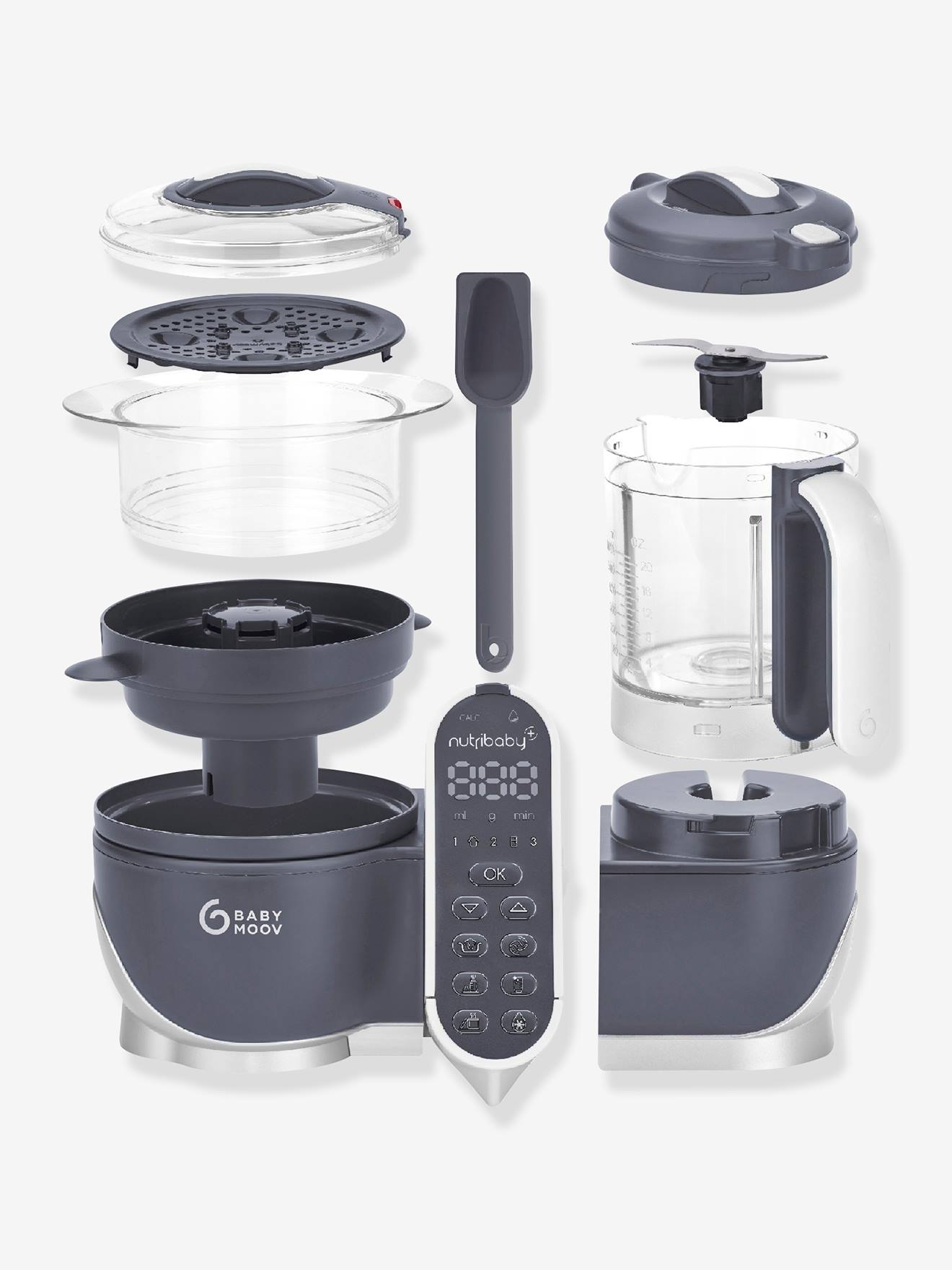 Robô multifuncional BABYMOOV Nutribaby+, cinza escuro