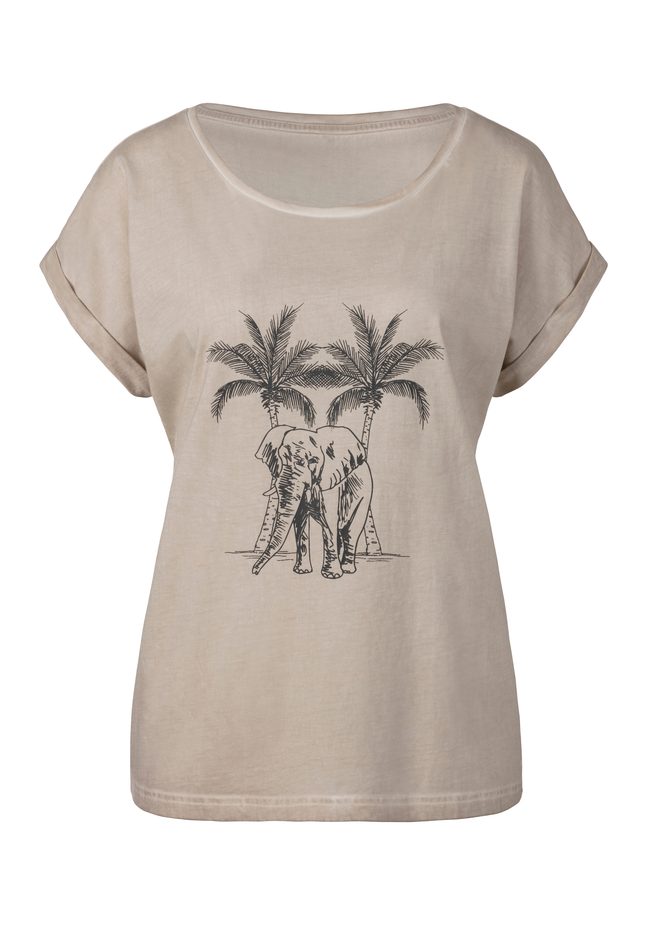 Vivance T-Shirt »mit modischem Frontdruck« aus weicher Baumwoll-Qualität
