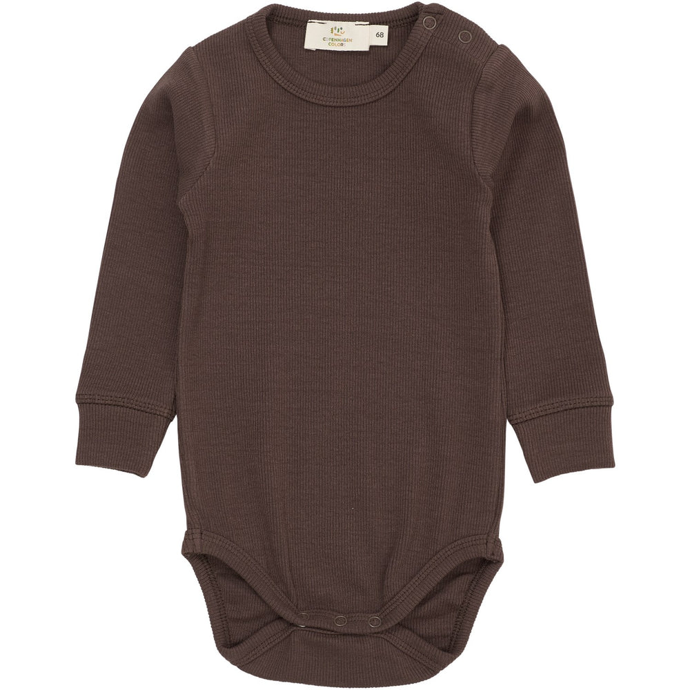Køb COPENHAGEN COLORS Dk Brown Modal Rib Ls Body