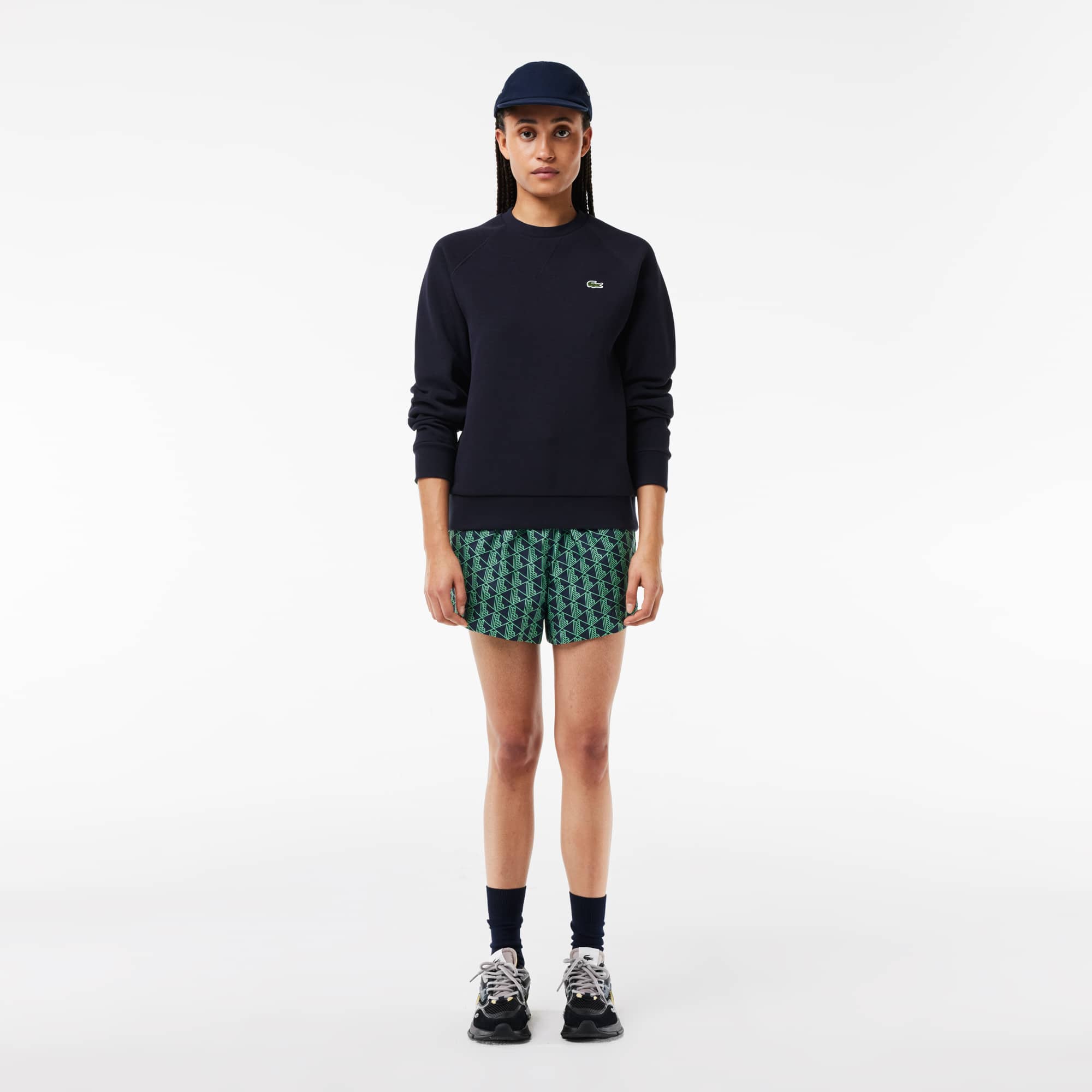Sweatshirt col rond regular fit piqué double face Sweatshirts - Bleu - Lacoste - Femme