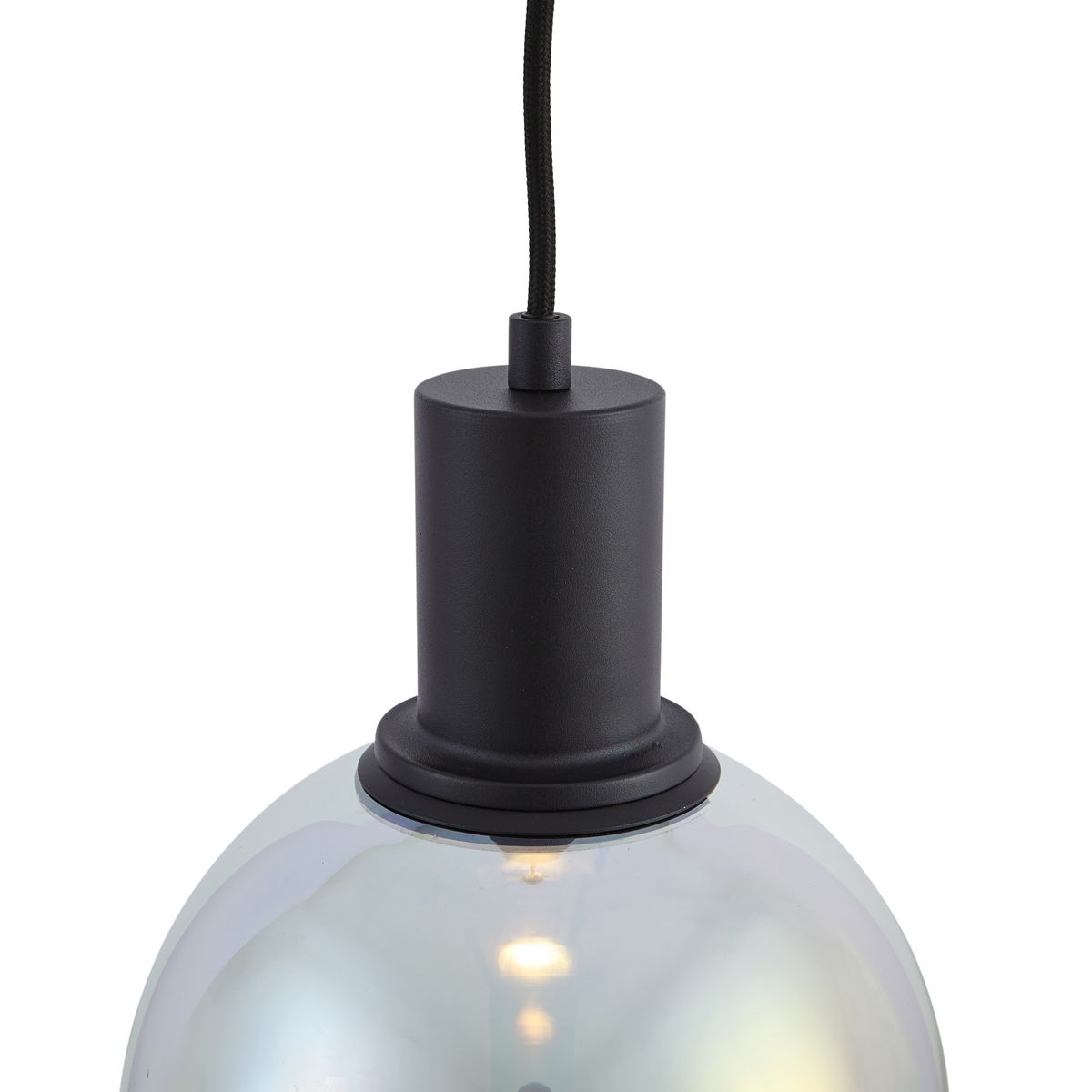 Design hanglamp zwart met regenboog glas 20cm - Mallon