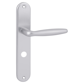 Karwei deurkruk set Antonio ovaal schild vrij-bezet sluiting 63/8 mm aluminium