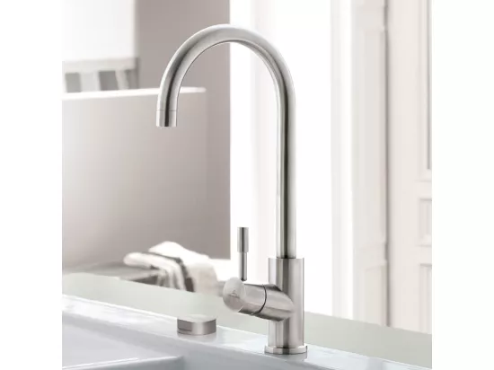 Robinet cuisine VILLEROY ET BOCH Umbrella acier massif poli