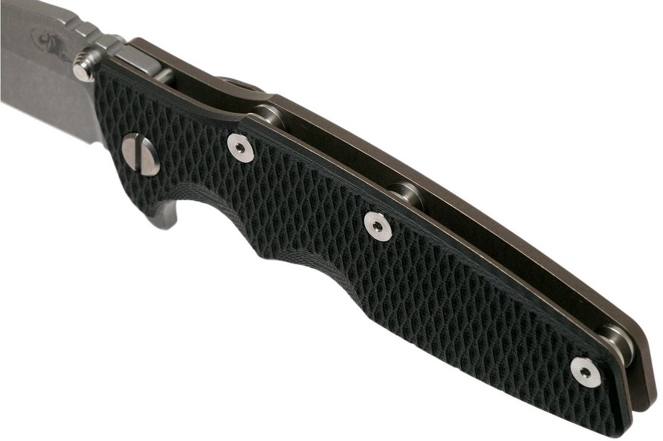 Rick Hinderer Eklipse 3.5” Harpoon Tanto, CPM 20CV, Battle Bronze, Black G10 zakmes