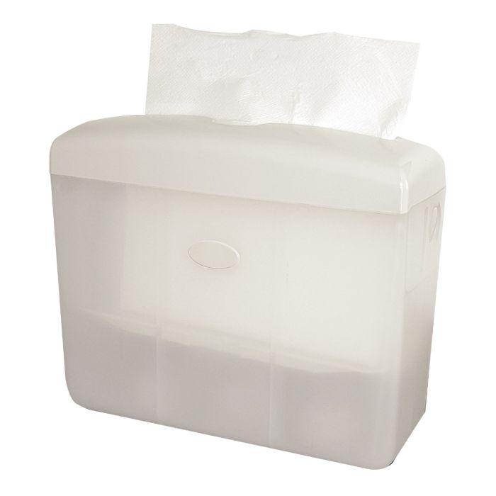 Dispenser handdoek papier staand wit tafelmodel voor multifold handdoekjes (430103)