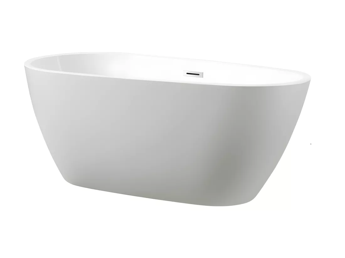 Baignoire îlot design ovale PHOENIX blanche 150 cm