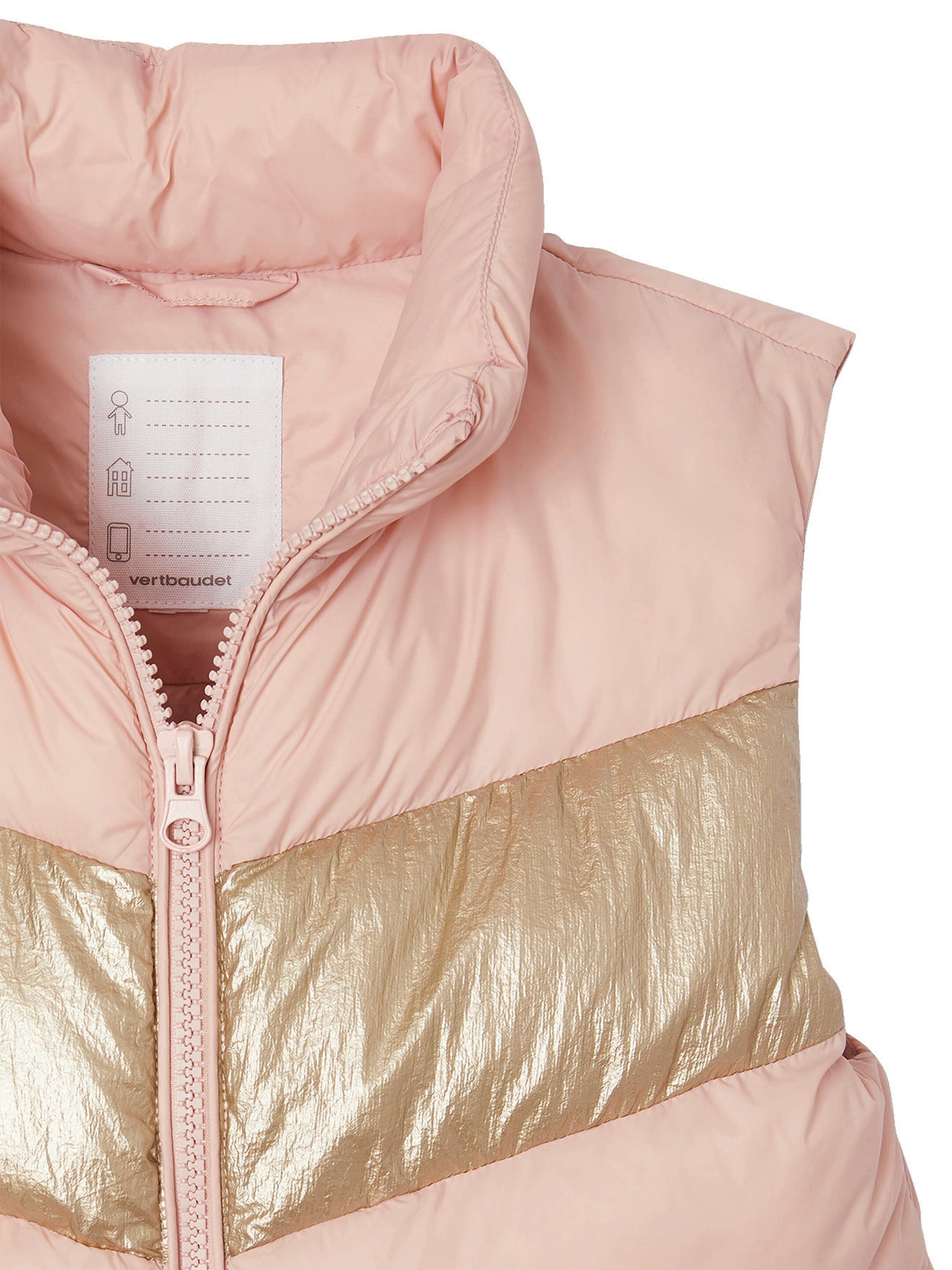 Vertbaudet Mädchen Colorblock-Steppweste mit Recycling-Polyester pudrig rosa