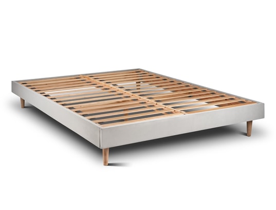 SOMMEIL DE PLOMB - Sommier 160 x 200 Sommier kit velours gris clair 160x200 h29cm