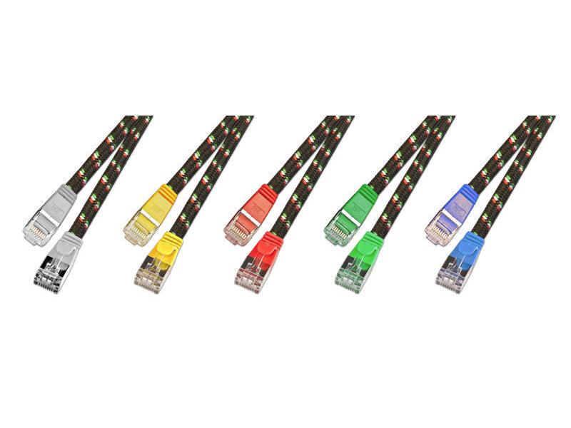 SLIM Slimpatchkabel RJ-45 - RJ-45, Cat 6, STP, 0.5 m, Blau Robustes, geschirmtes Twisted-Pair-Kabel (STP) mit Klinkenschutz