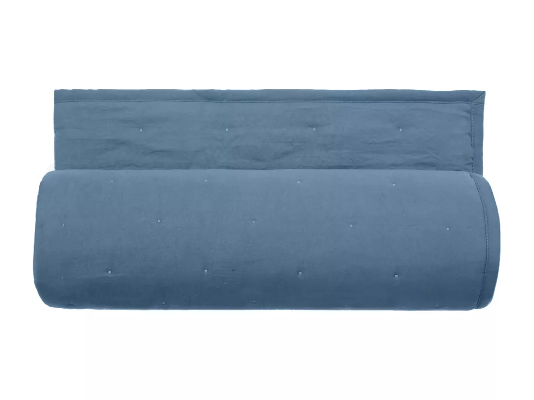 Couvre-lit 240x260 CELESTE velours piquage points brodés orage