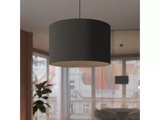 Lampes suspendues Nova minimaliste en tissu/PVC - 1 sources lumineuses - L.40 x H.88 cm - noir