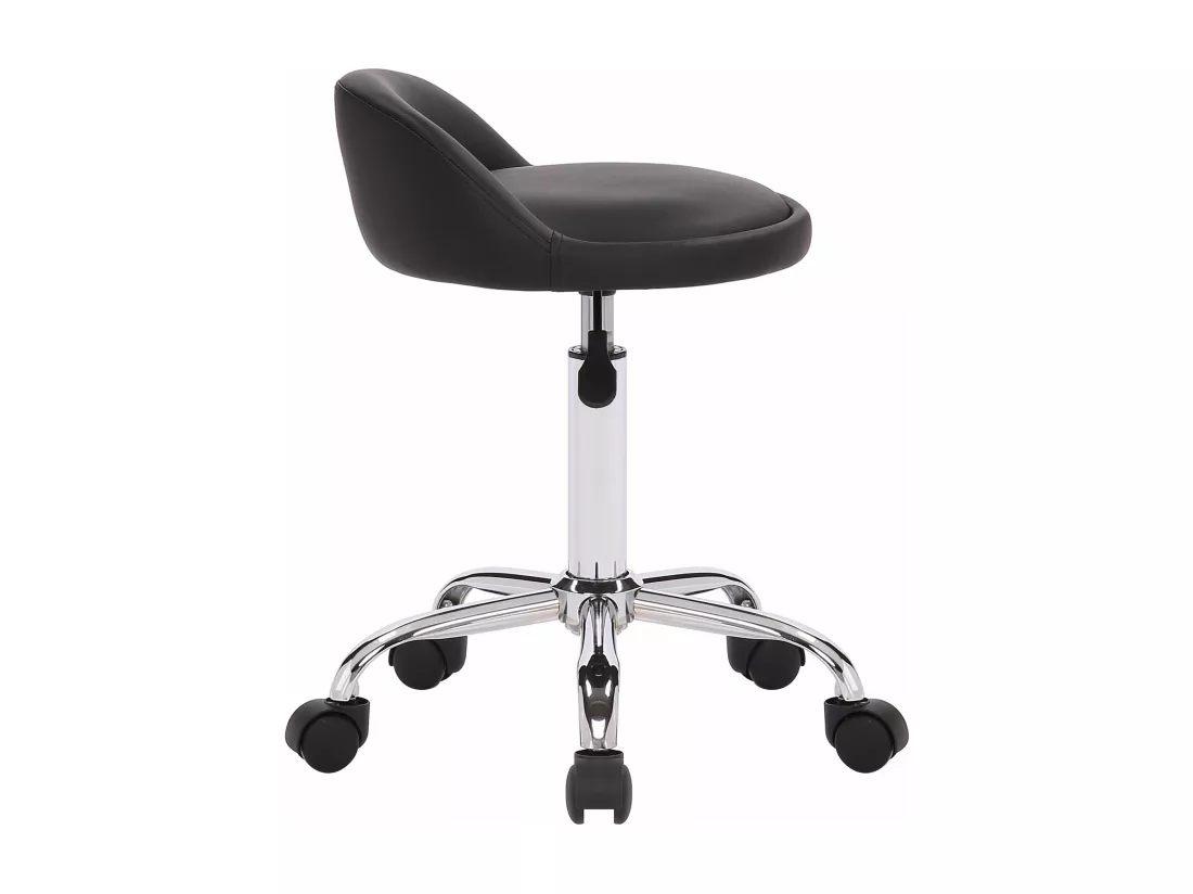 Tabouret de bureau - Similicuir - Noir - Teramo