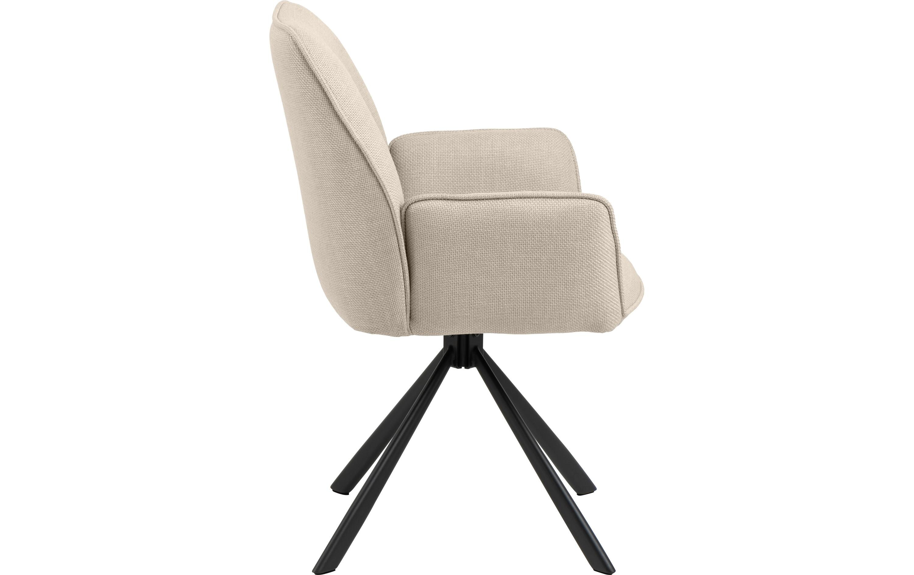 Stuhl Glenda, 2 Stück, Beige<br>Moderne Esszimmerstühle mit Armlehnen