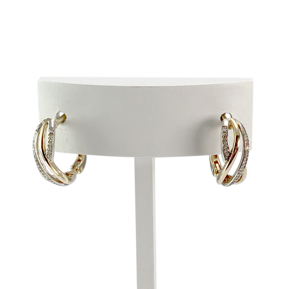 Boucles d'oreilles d'occasion 2 ors 375 diamants