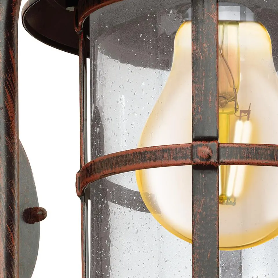 EGLOSanTelmo-Buitenverlichting-Wandlamp-Antiek-Bruin-Helder