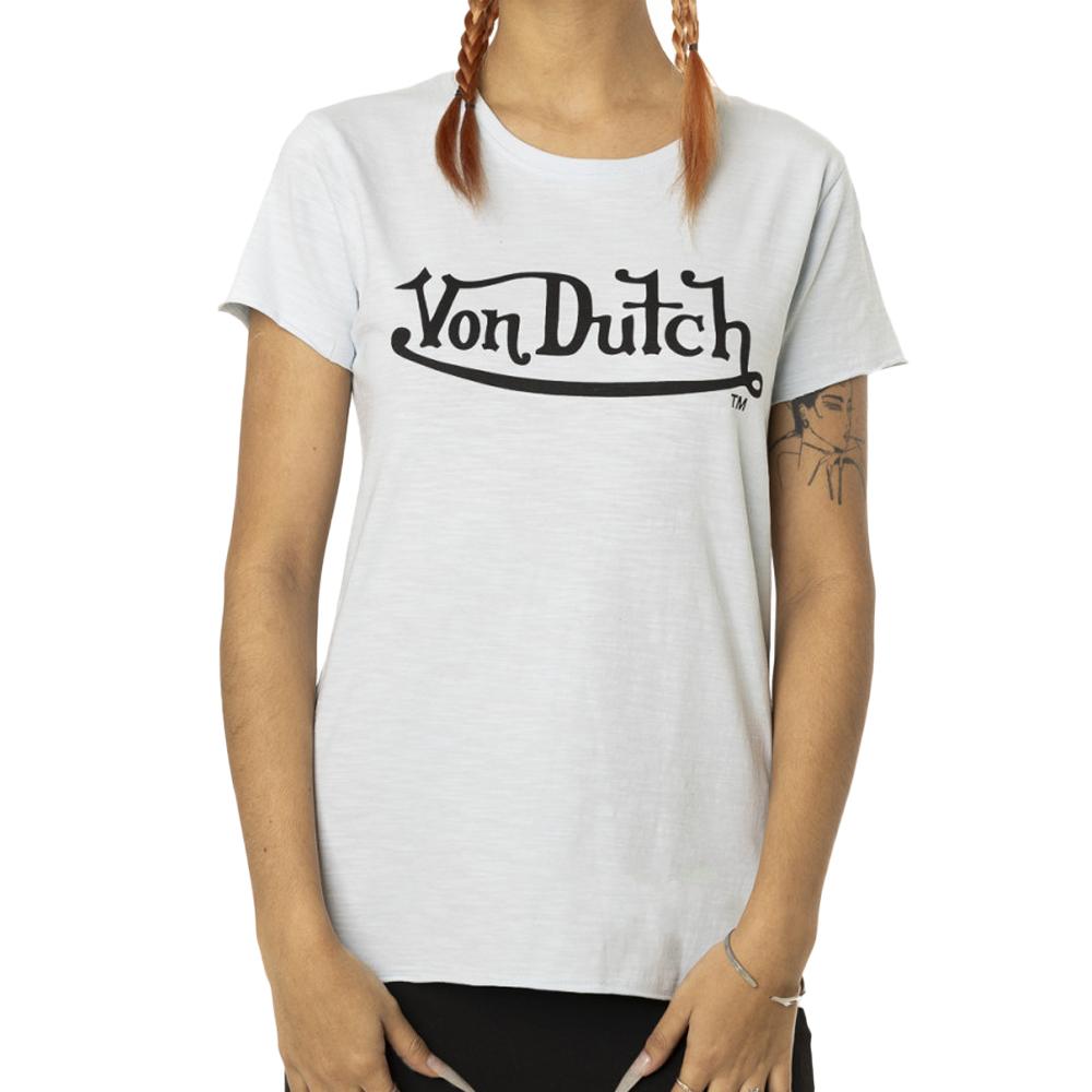 Von Dutch T-shirt Bleu Femme Von Dutch Slub
